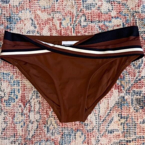 Robin Piccone Brown and White Bikini Bottom NWT Size Xs - Picture 3 of 6